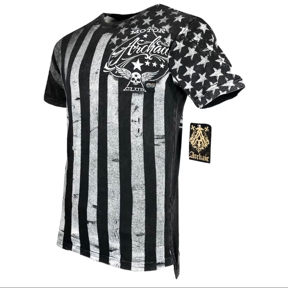 ARCHAIC by AFFLICTION Mens T-Shirt NATION USA FLAG - Picture 5 of 9